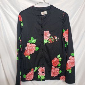 Vintage Saks 5th Ave Young Dimensions Kollection Ltd Blouse Pink Red Roses